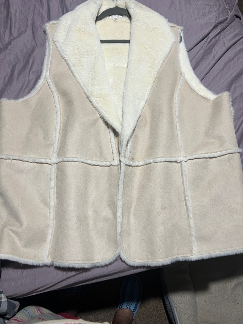 Workshop Republic Clothing Cream Faux Sherpa Vest